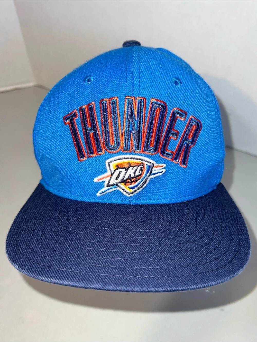 adidas OKC Thunder Men’s Blue and Navy Snapback Cap Wool Blend